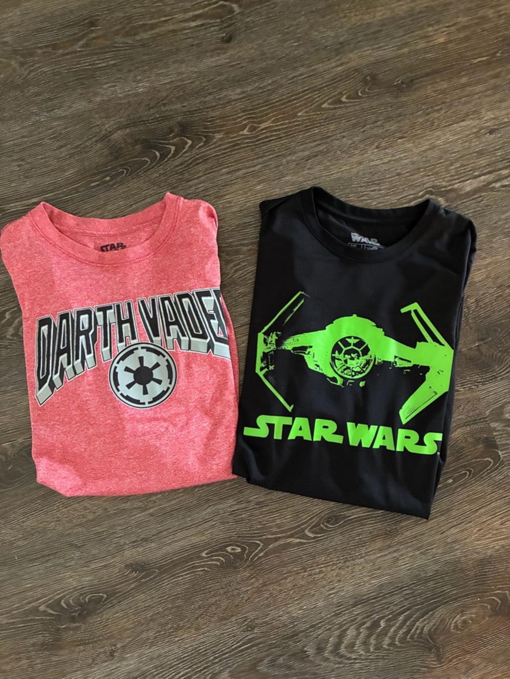Set of 2 Star Wars Graphic Tees - Red & Black and Neon Green Print